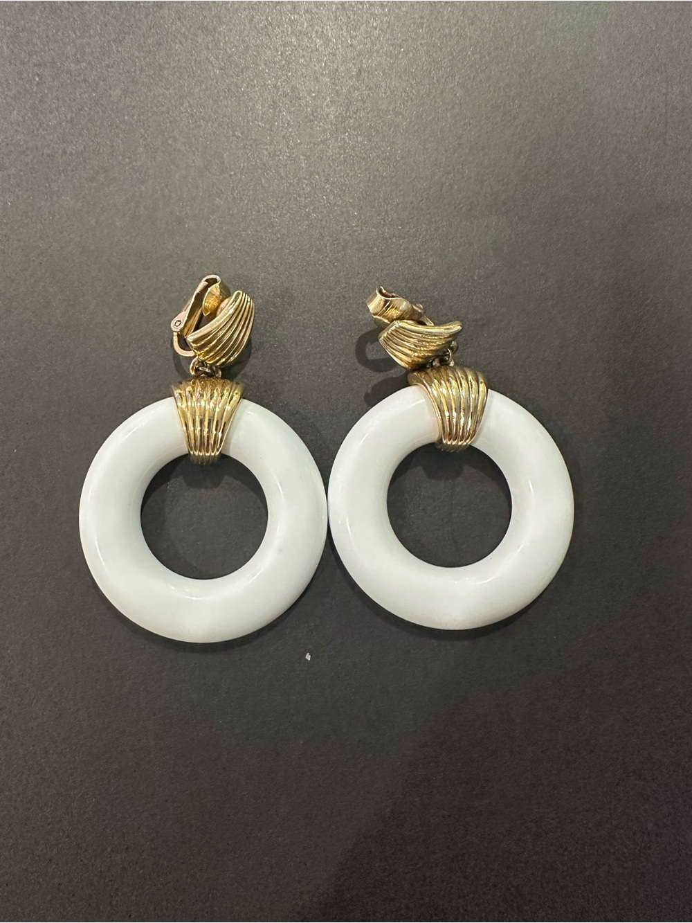 Vintage Crown Trifari Door Knocker Clip-On Earrings